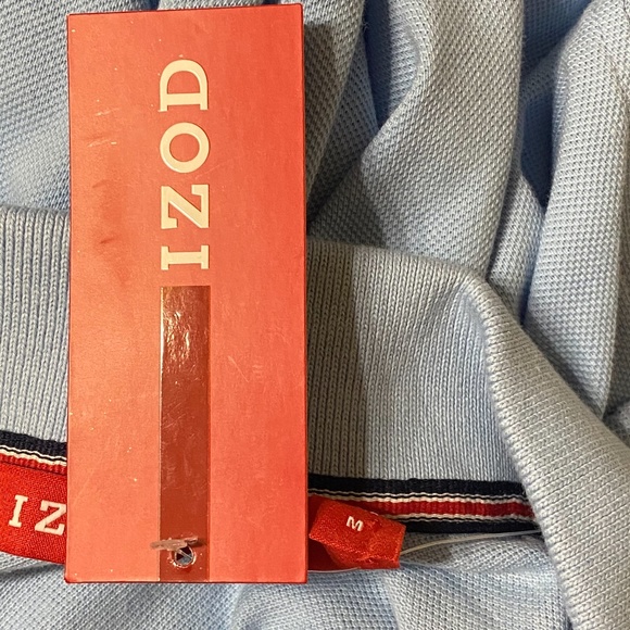 IZOD Powder Blue Heritage Polo Shirt Top Mens NWT - Picture 7 of 10